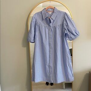 Crown & Ivy Blue and White Striped Dress